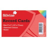 ValueX Record Cards Ruled 126x76mm Assorted Colours (Pack 100) - 553AC